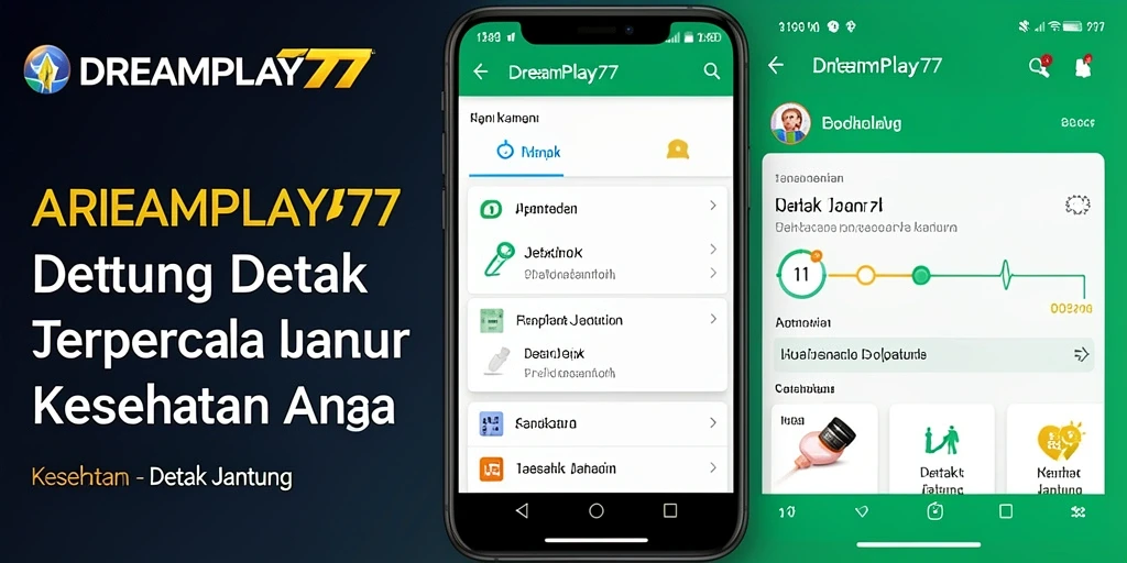 Antarmuka aplikasi DREAMPLAY77 yang user-friendly untuk pemantauan detak jantung.