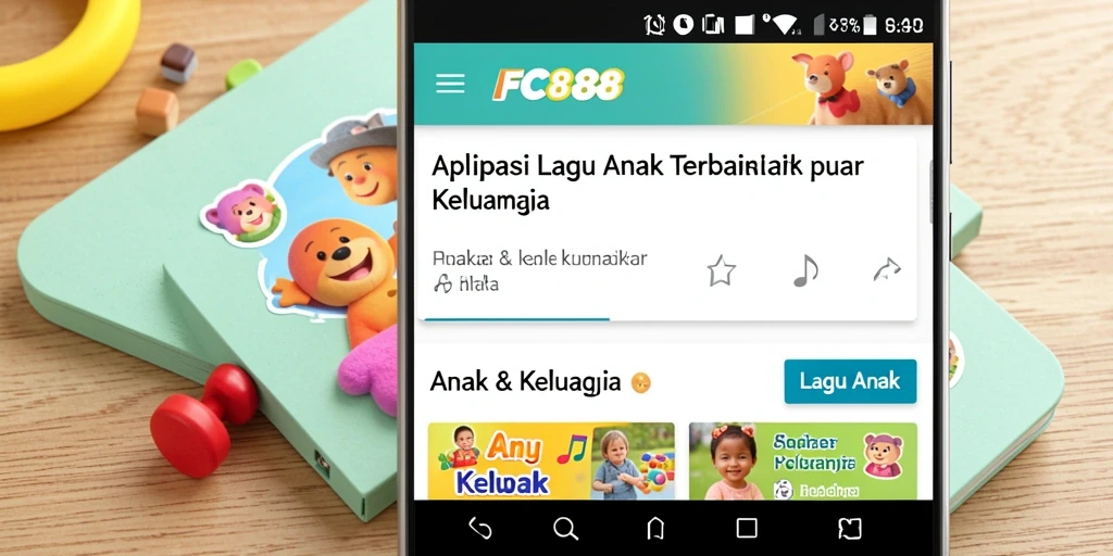 Tampilan antarmuka FC888 yang ceria dan menarik untuk anak-anak.