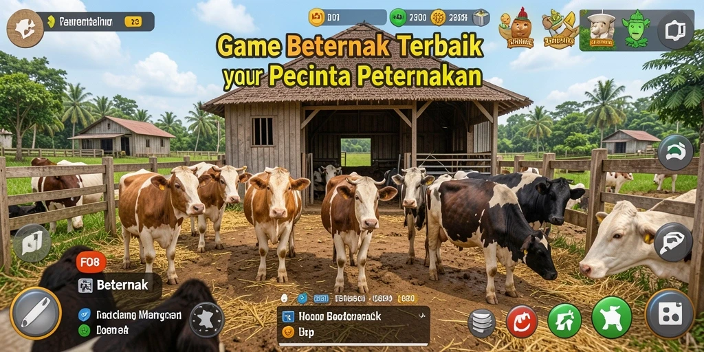 Tampilan antarmuka game Beternak yang menarik dan interaktif.