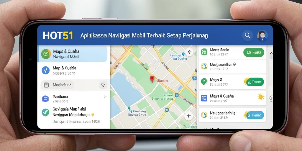 Antarmuka HOT51 yang intuitif untuk navigasi mobil.
