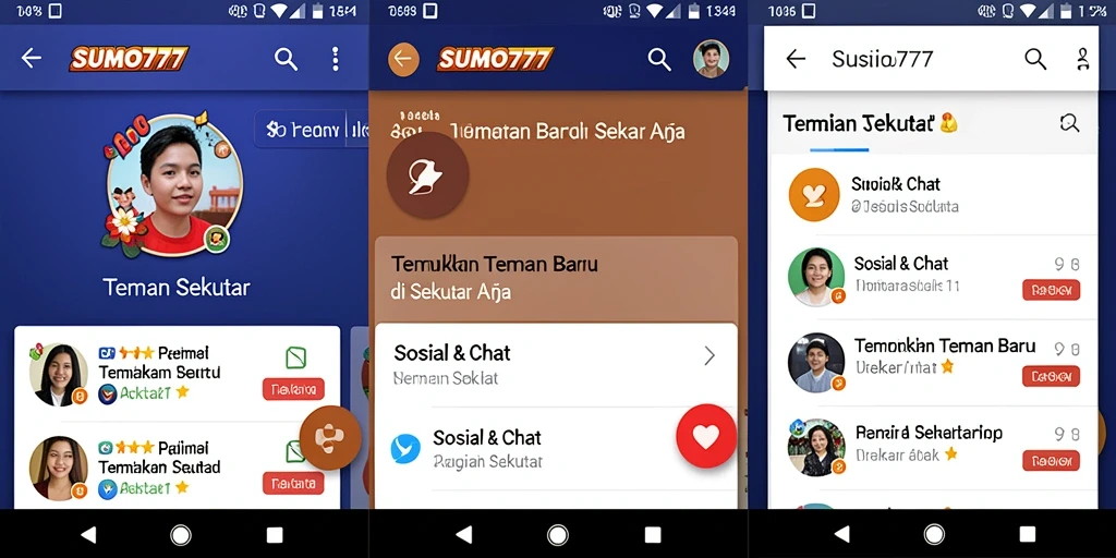 Antarmuka aplikasi SUMO777 yang sederhana dan menarik.