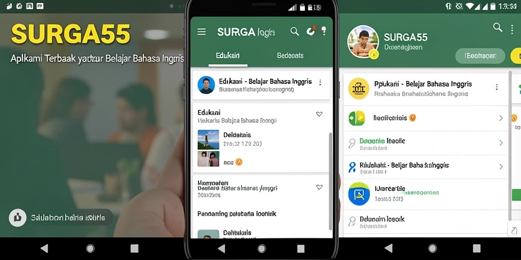 Antarmuka aplikasi SURGA55 yang interaktif dan menarik.