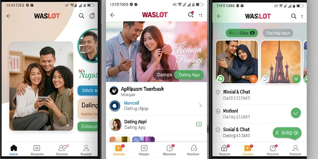 Antarmuka WASLOT menunjukkan profil pengguna dan fitur chat yang interaktif.