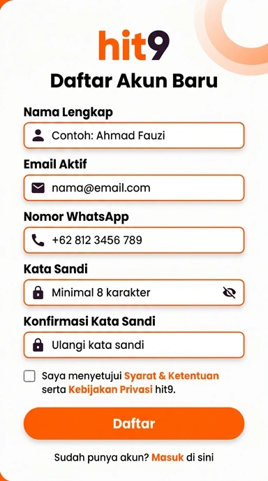 Panduan Daftar Akun Baru hit9 untuk Pengguna Android