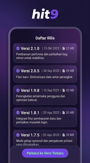 Riwayat Versi hit9 untuk Pengguna Android
